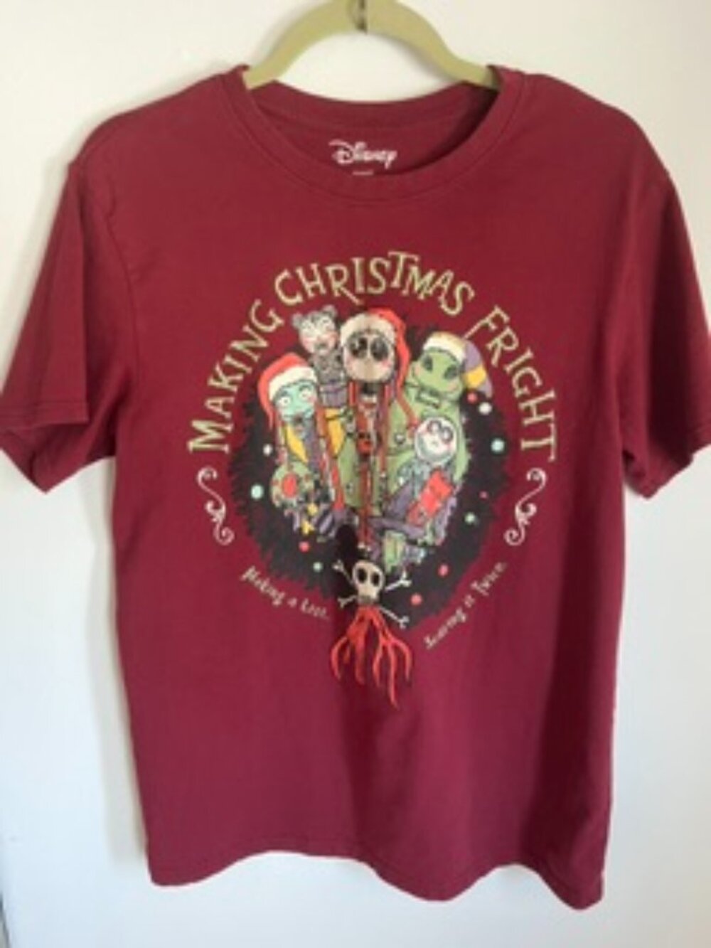 🧡3/15 Disney Nightmare Before Christmas "Making Christmas Fright" T-Shirt M